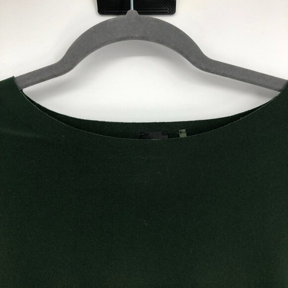 Norma Kamali Forest Green Long Sleeve Boat Neck Raw Hem Blouse XS - Picture 11 of 14